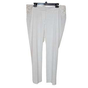 Calvin Klein Lace-Up Pull-on White Pants Size 14W